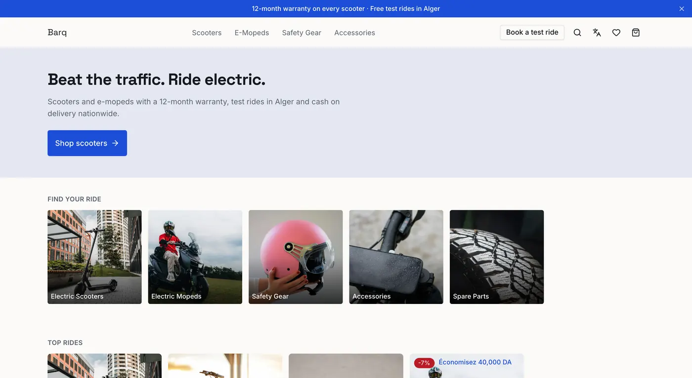 Barq, a second demo store using a different design